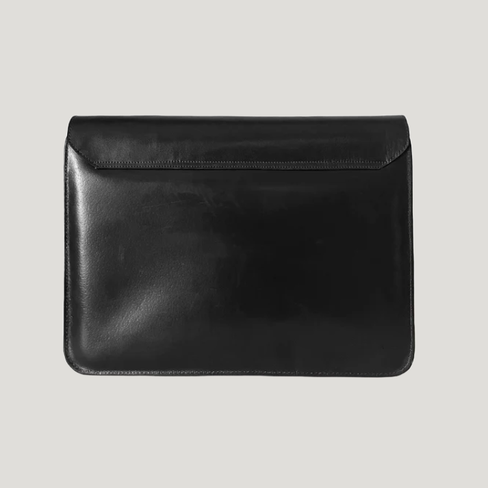 Elzoro Black Executive Leather Laptop Sleeve