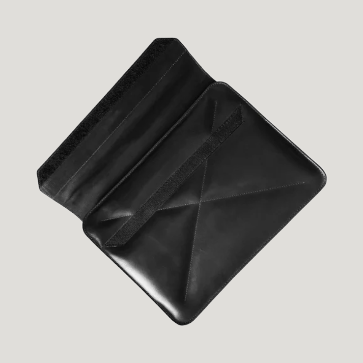 Elzoro Black Executive Leather Laptop Sleeve