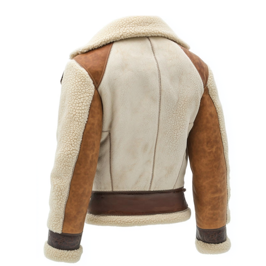 Women's Vintage Shearling Leather Aviator Jacket