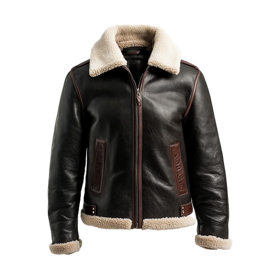 Women's Aviator Shearling Leather Jacket – Real Leather