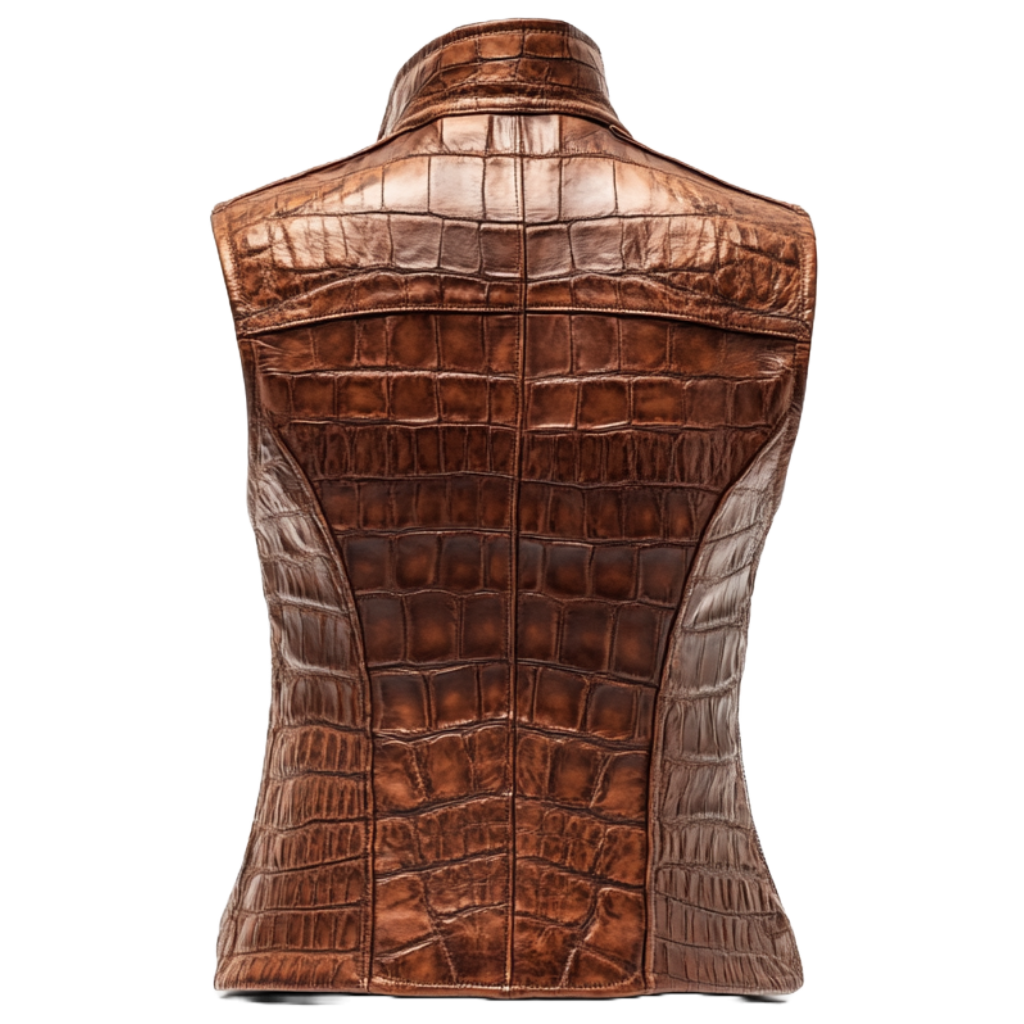 Women's Croc-Embossed Leather Vest