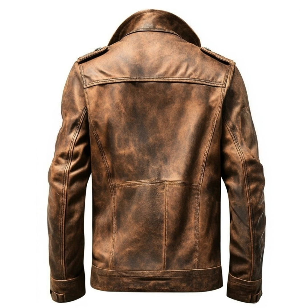 Men’s Vintage Brown Distressed Leather Jacket