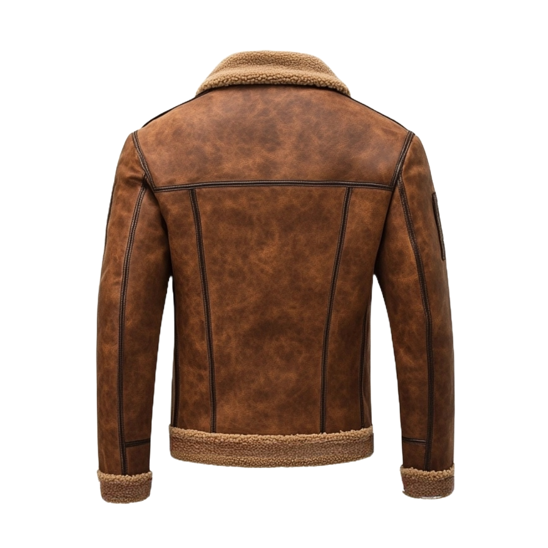 Men’s Vintage Brown Shearling Leather Jacket