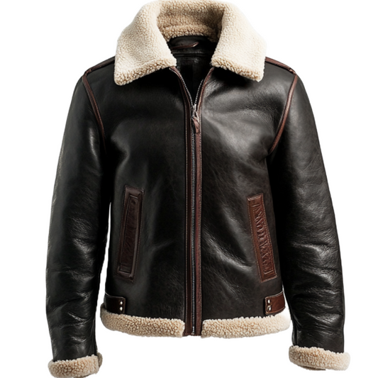 Women's Aviator Shearling Leather Jacket – Real Leather