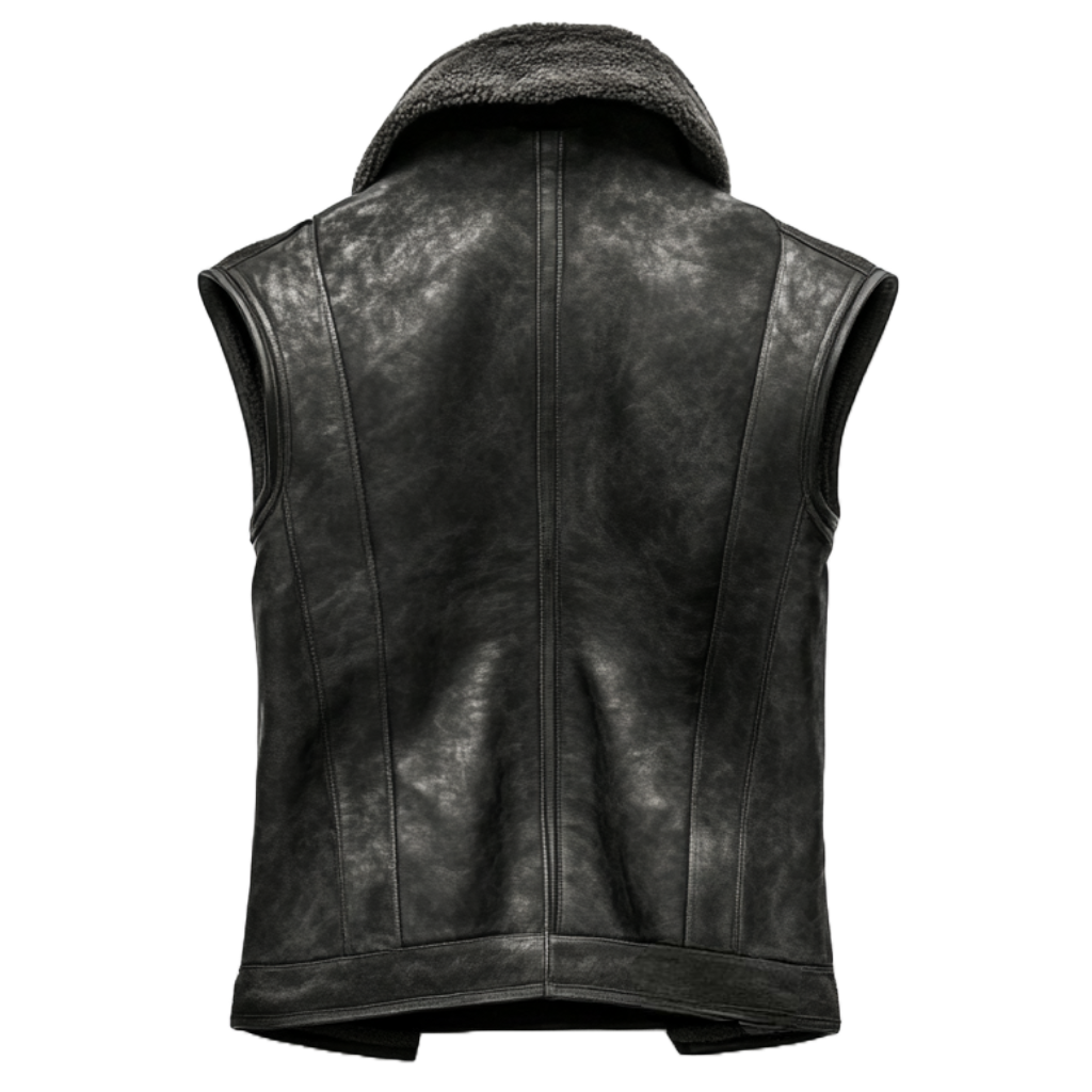 Timeless Women's Black Shearling Leather Vest