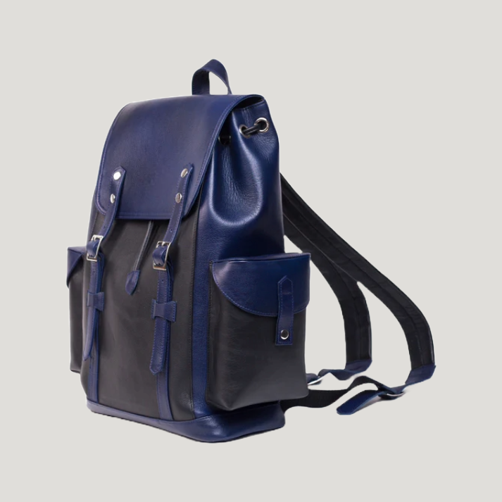 Elzoro Urban Blue Leather Backpack