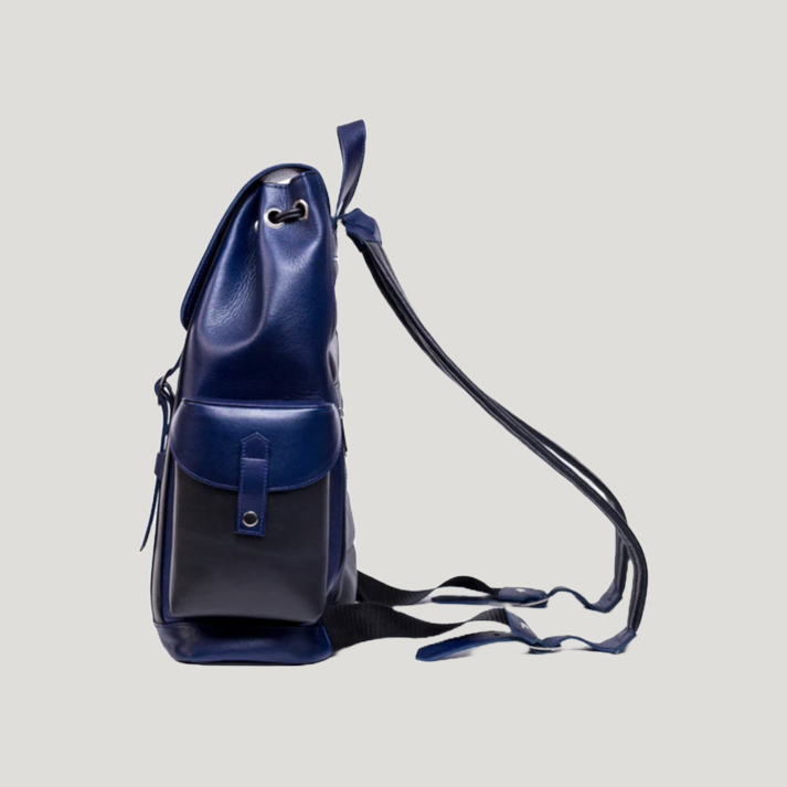 Elzoro Urban Blue Leather Backpack