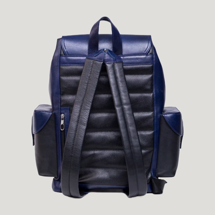 Elzoro Urban Blue Leather Backpack