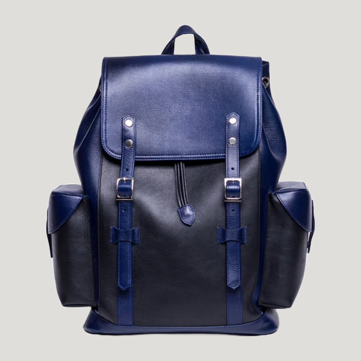 Elzoro Urban Blue Leather Backpack